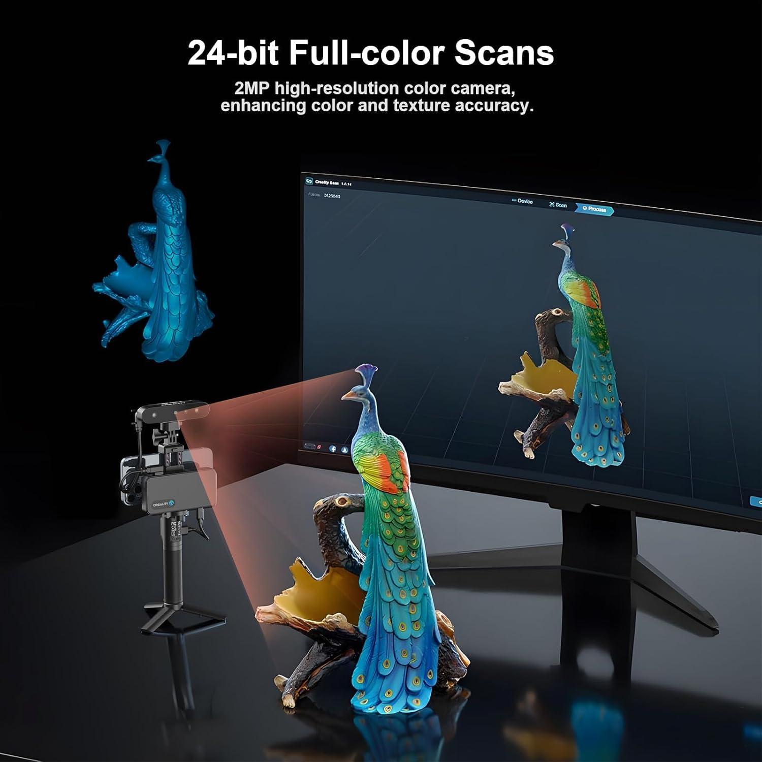 Creality CR-Scan Ferret Pro 3D Scanner for 3D Printing, Upgrade Wireless Handheld 3D Scanner with WiFi 6 Bridge, Anti-Shake Tracking, 30FPS Fast Full Color Scan, 0.1mm Accuracy for 3D Printer