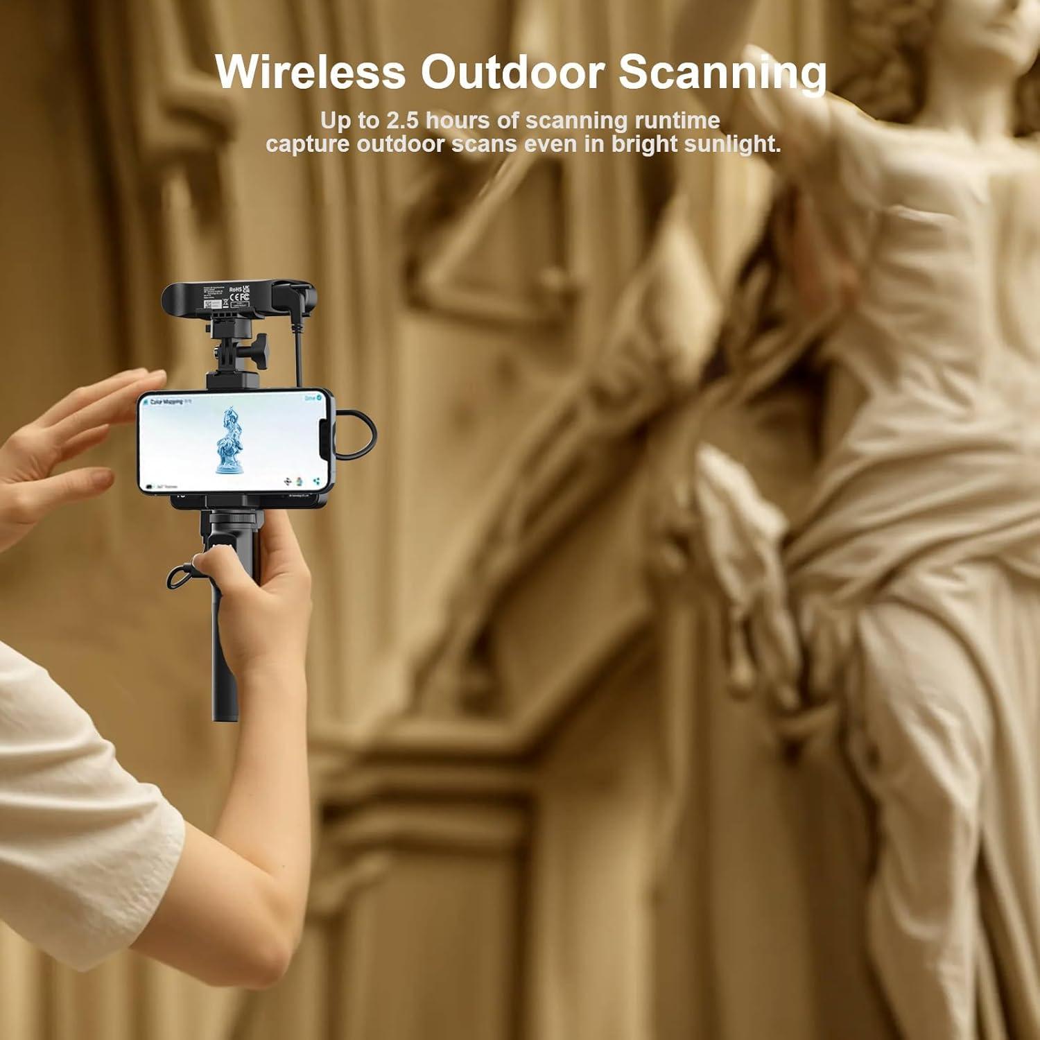 Creality CR-Scan Ferret Pro 3D Scanner for 3D Printing, Upgrade Wireless Handheld 3D Scanner with WiFi 6 Bridge, Anti-Shake Tracking, 30FPS Fast Full Color Scan, 0.1mm Accuracy for 3D Printer