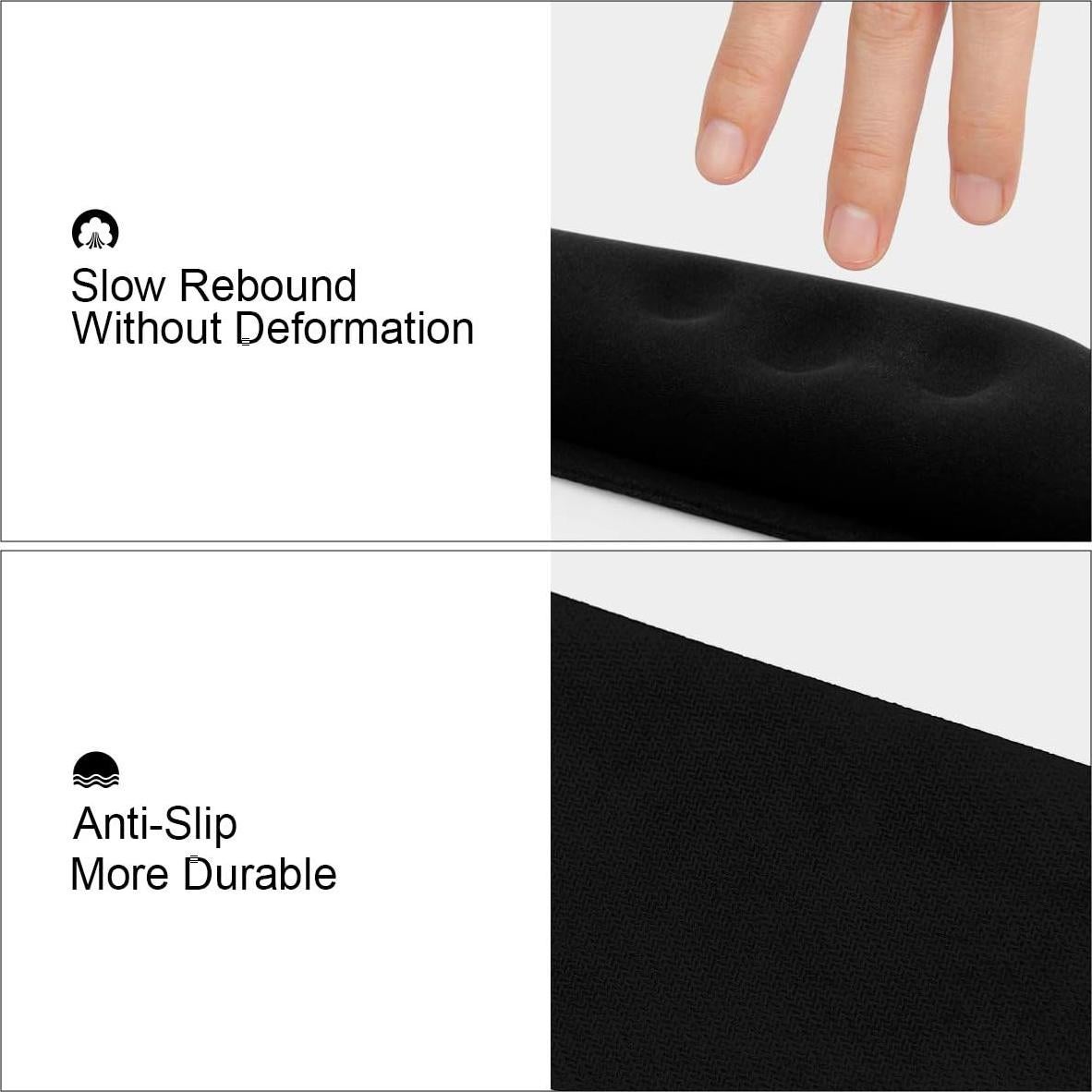 Reposa Muñecas VECUU Ergonómico de Espuma de Memoria Negro