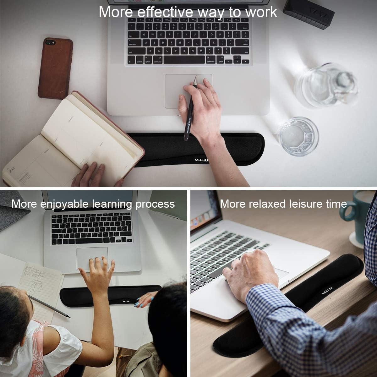 Reposa Muñecas VECUU Ergonómico de Espuma de Memoria Negro