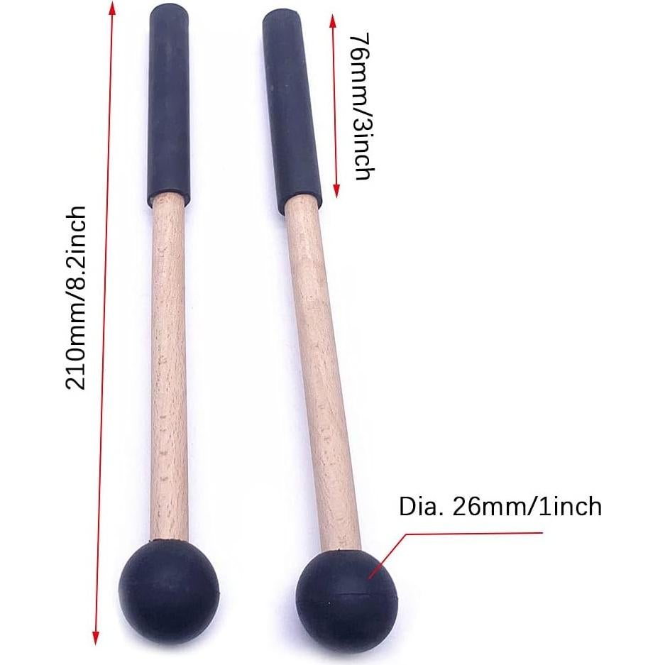 Palos de Percusión Jiayouy 21.59 cm Cabeza de Goma Negro