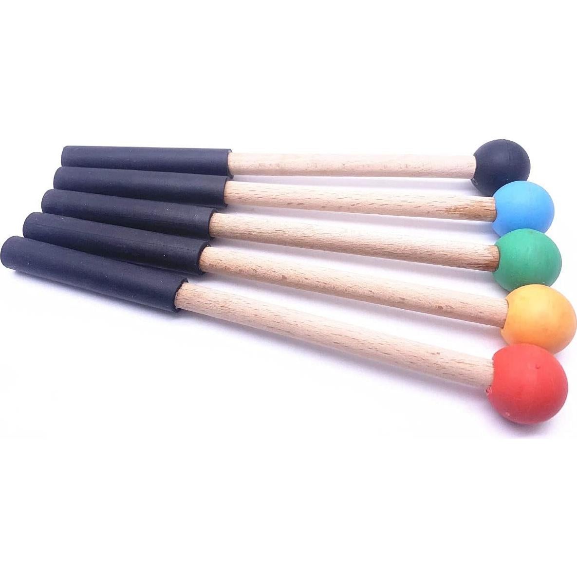 Palos de Percusión Jiayouy 21.59 cm Cabeza de Goma Negro