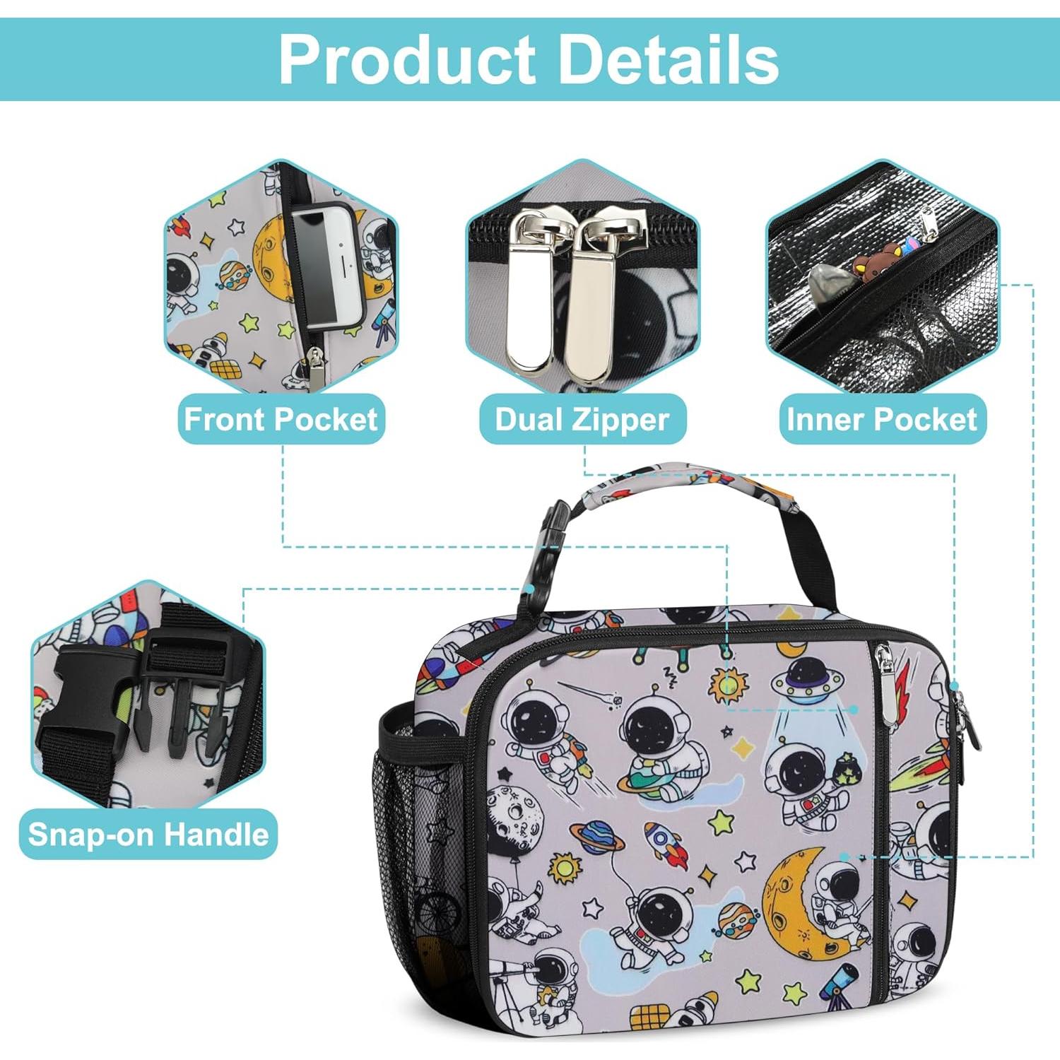 Caja de Almuerzo Aislada esouler Astronauta 25.4x10.2x20.3 cm