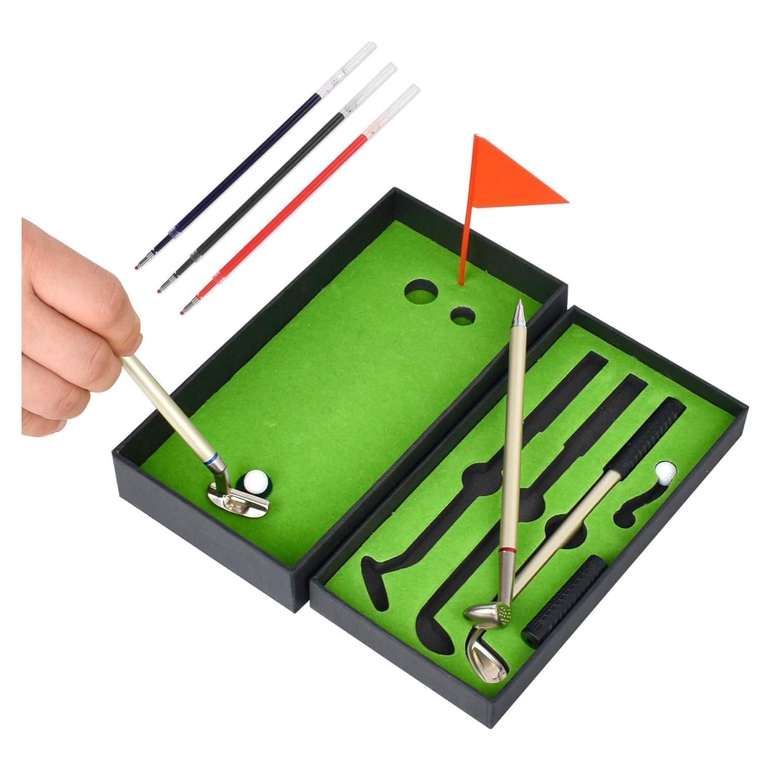 Juego de Mini Golf Bolígrafos 3 Colores - Regalo Divertido
