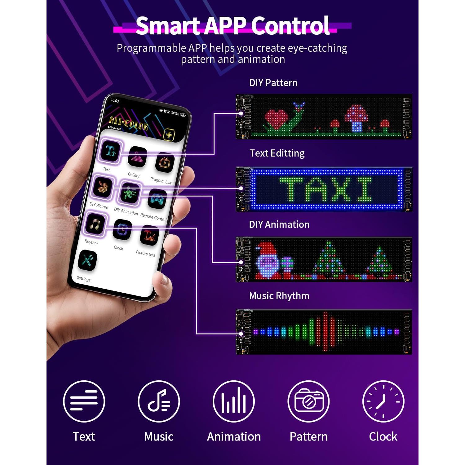 Cartel LED Publicitario SUNLINKCO 20x18 cm Control APP