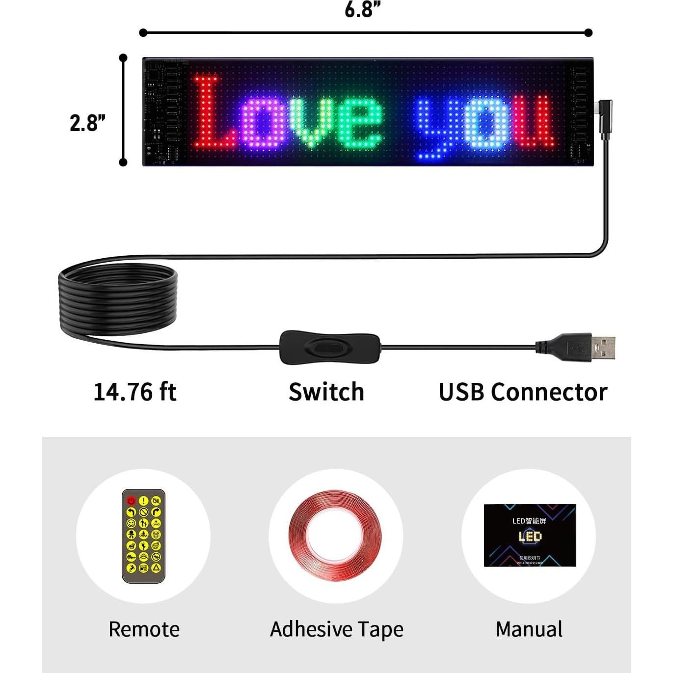 Cartel LED Publicitario SUNLINKCO 20x18 cm Control APP
