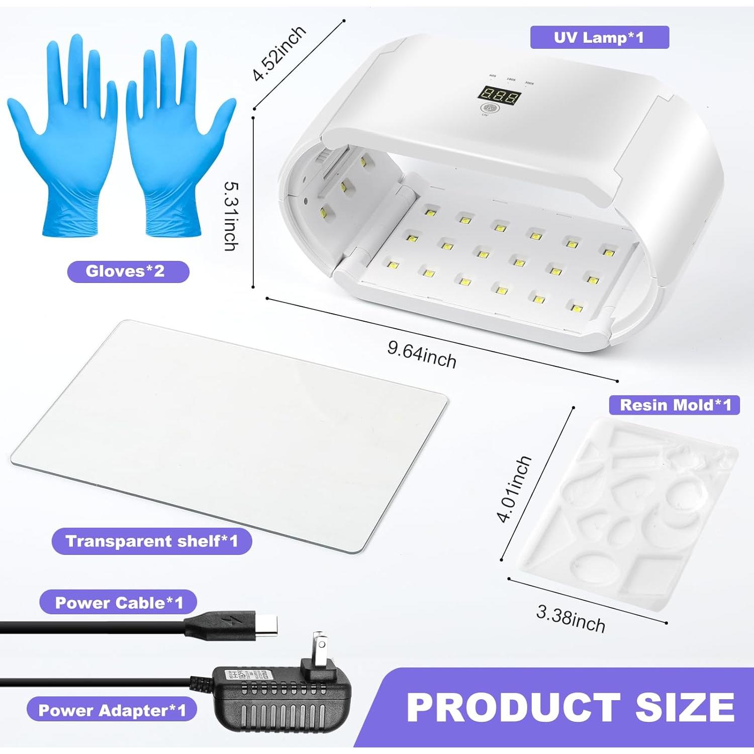 Luz UV para Resina ENERFUN 48W Plegable Curado Rápido