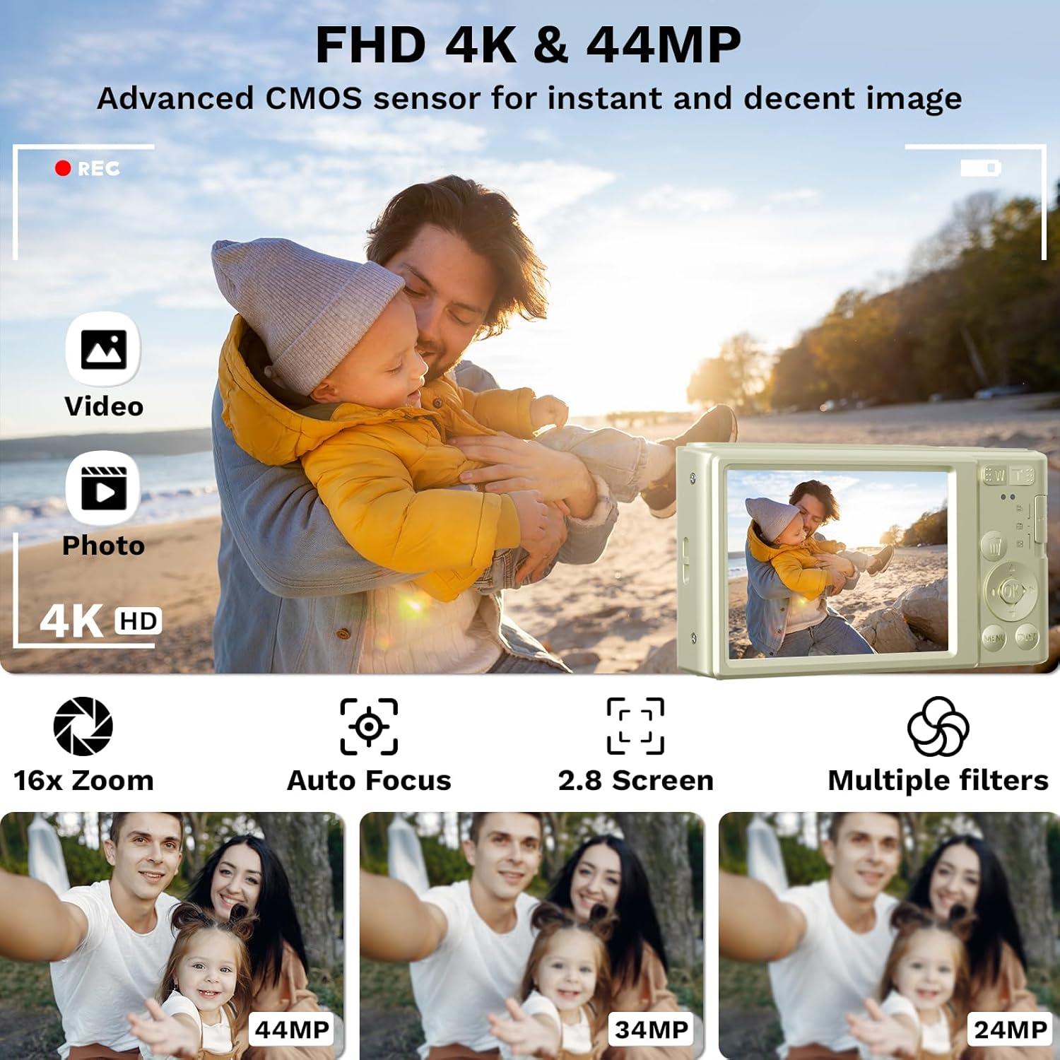 Cámara Digital Compacta SMARTKLIK 44MP FHD 4K para Niños