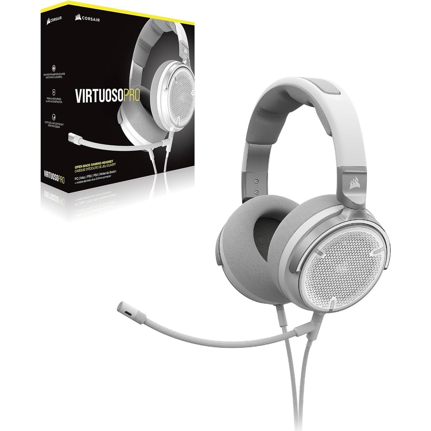 Auriculares Gaming Corsair VIRTUOSO PRO Abiertos 50mm Blanco