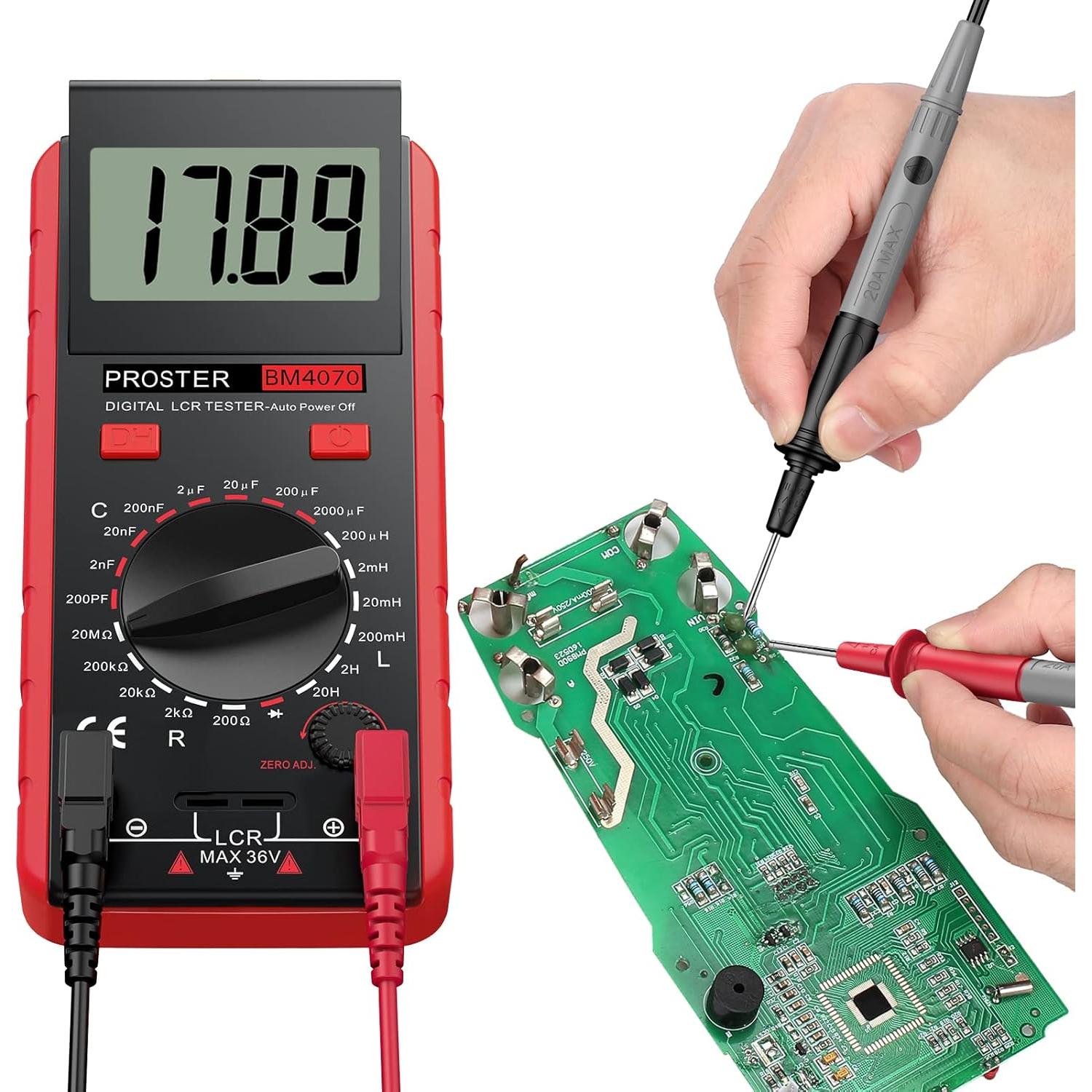 Medidor LCR Proster 43433472065706 - Multímetro Digital Preciso