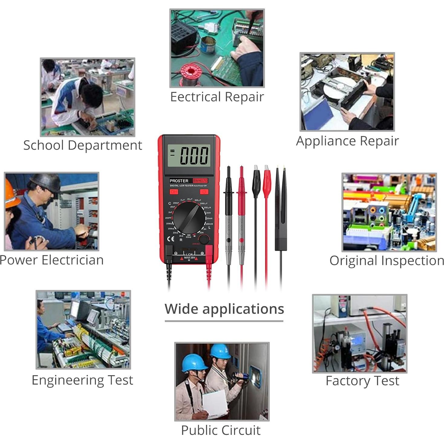 Medidor LCR Proster 43433472065706 - Multímetro Digital Preciso