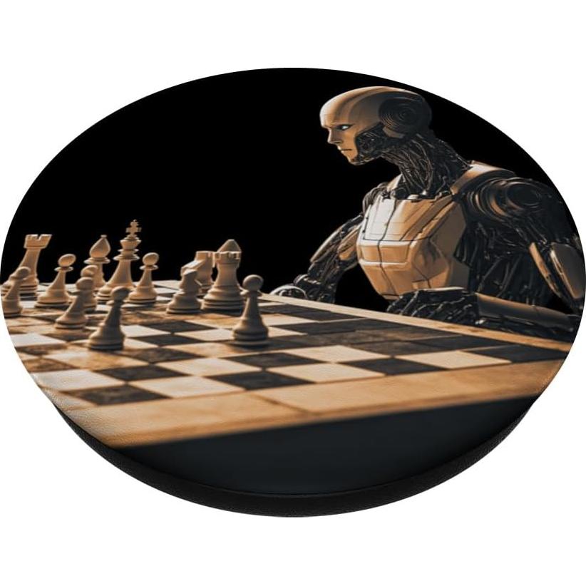 PopSockets PopGrip Adhesivo Robot IA Ajedrez Negro