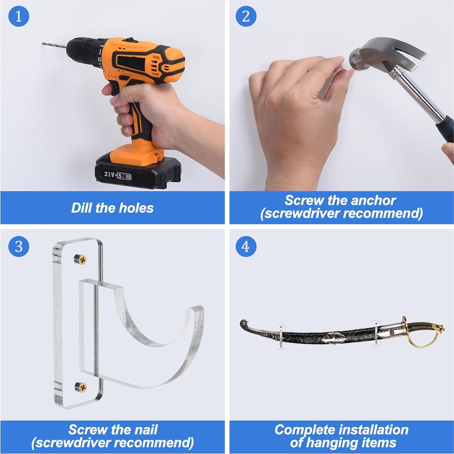 Soporte de Pared para Sables de Luz uxcell, 3 Piezas Acrílico