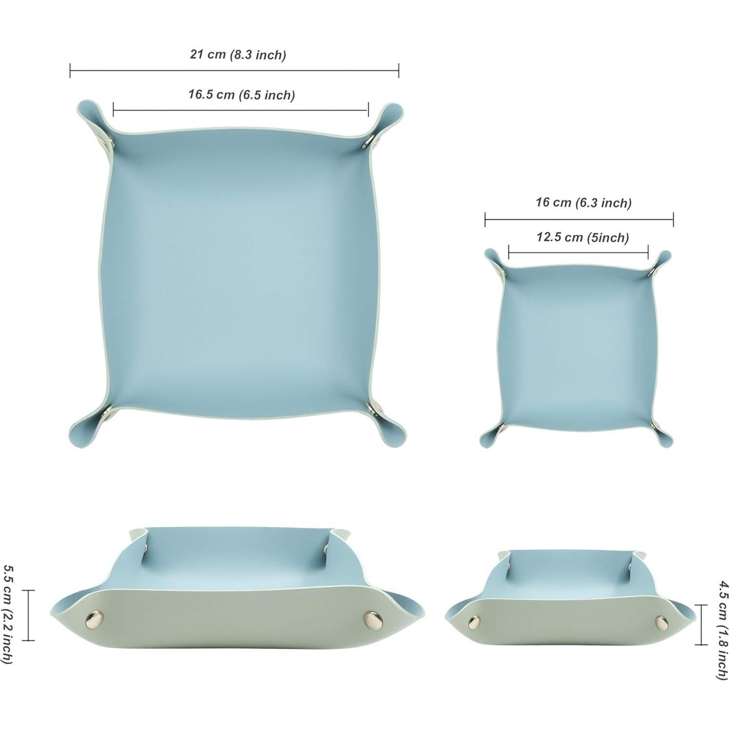 Organizador de bandeja de cuero POTTIIS - 2 piezas Azul y Verde