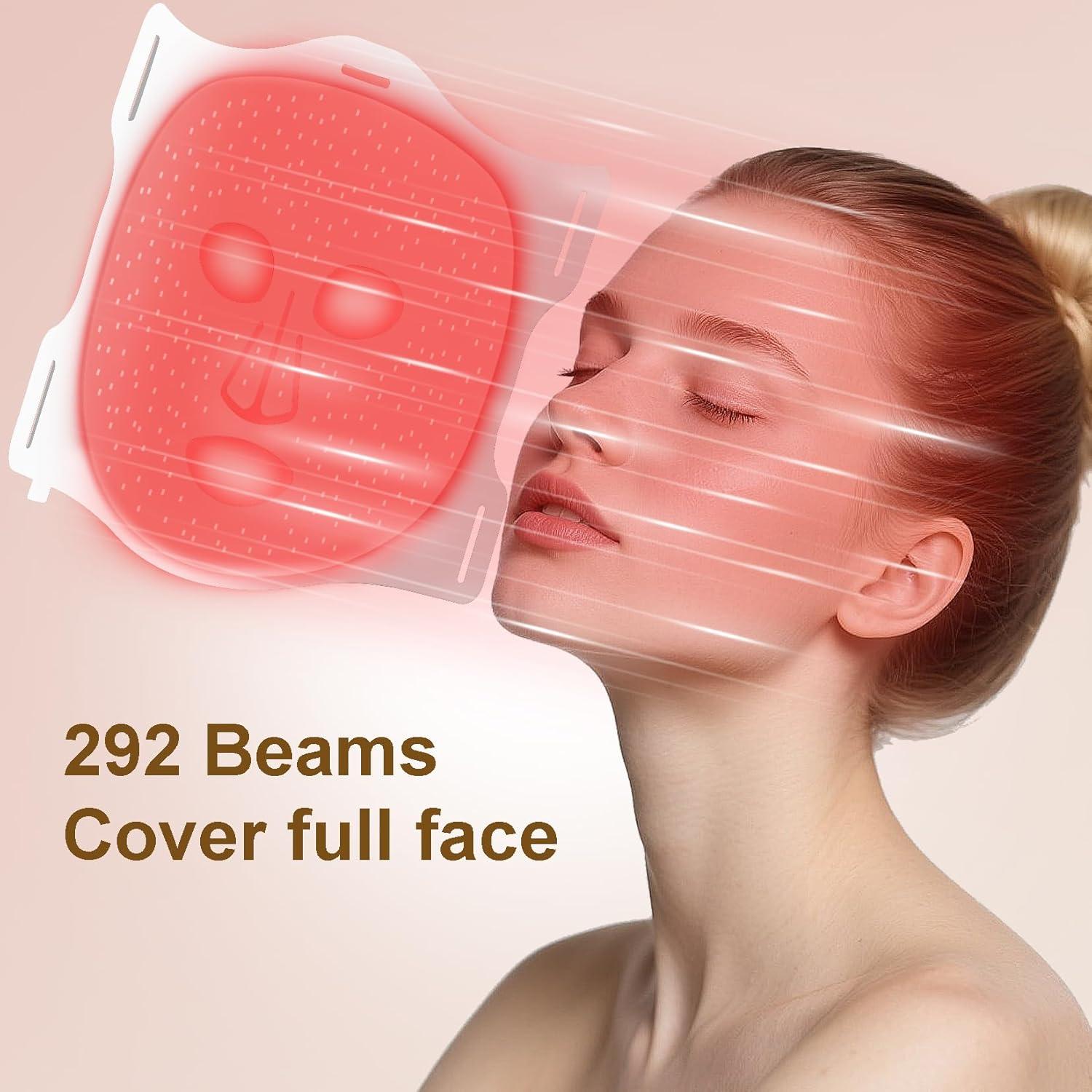 Máscara de Terapia de Luz Roja VYM - 292 LEDs - Blanca