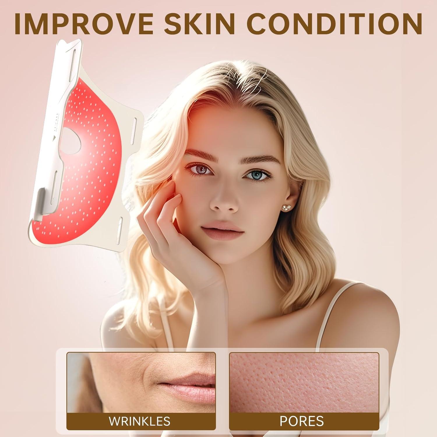 Máscara de Terapia de Luz Roja VYM - 292 LEDs - Blanca