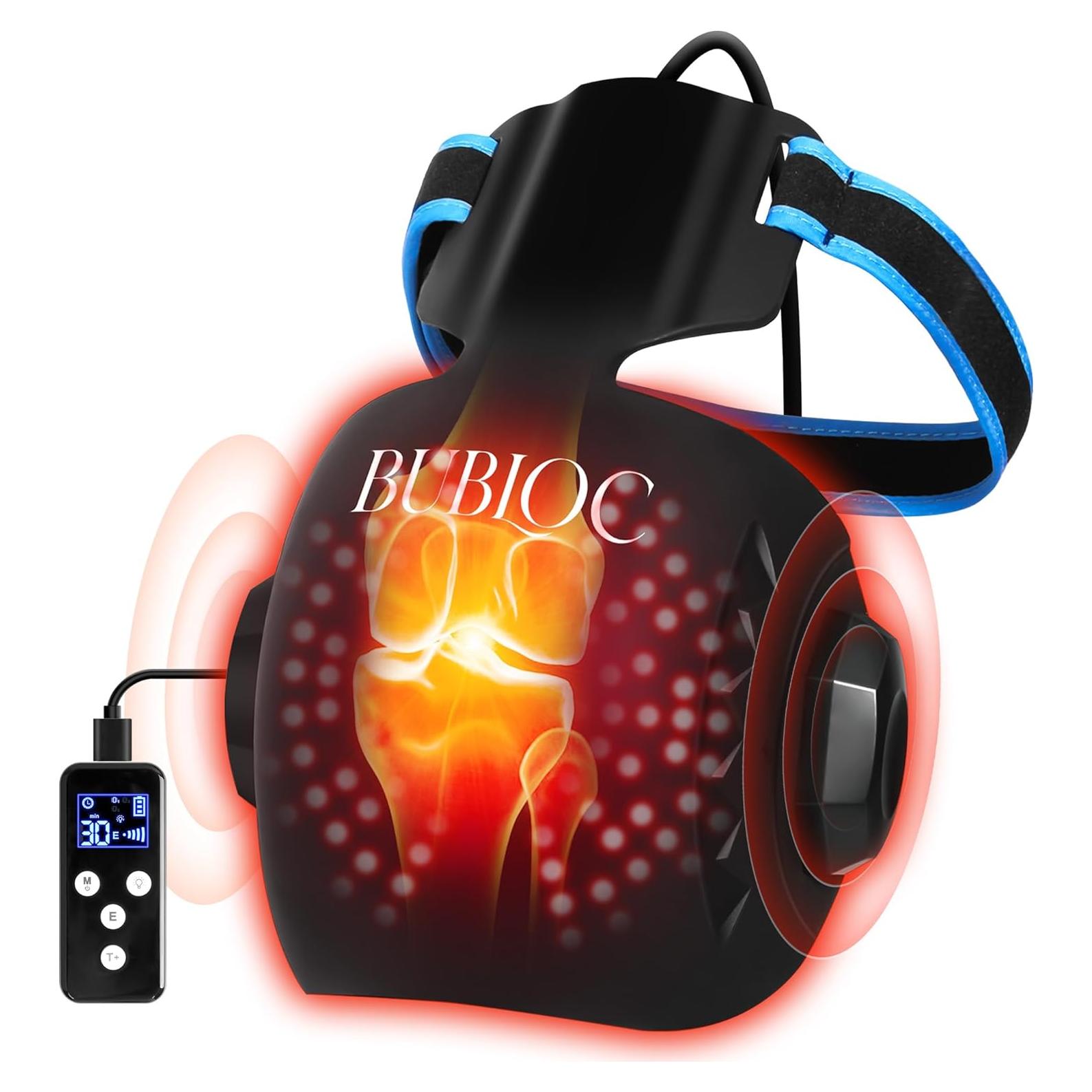 Red Light Therapy for Knee Pain Relief,Vibration Knee Massager with 660nm&850nm,3 in 1 Heated Knee Brace for Knee/Joint/Elbow/Shoulder,Rechargeable Near Infrared Light Therapy Device