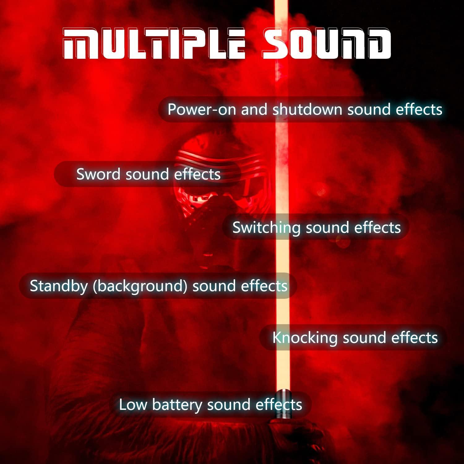 Sable de Luz RGB 72.9 cm Recargable USB con Sonido