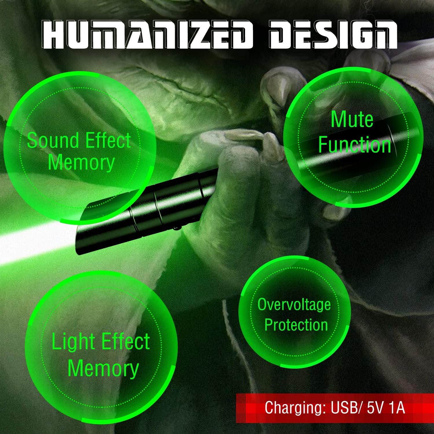 Sable de Luz RGB 72.9 cm Recargable USB con Sonido