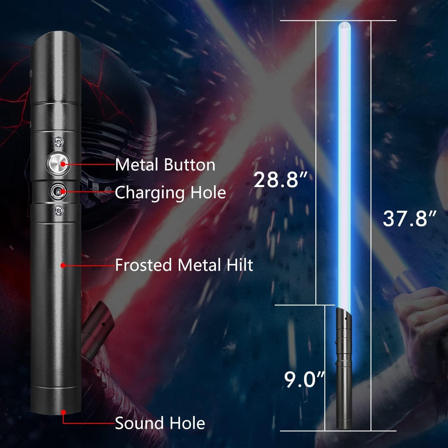 Sable de Luz RGB 72.9 cm Recargable USB con Sonido