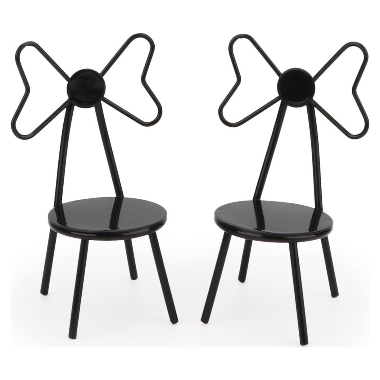 Juego de Sillas Miniatura Cutemini 1:12 Metal Negro (2 Piezas)