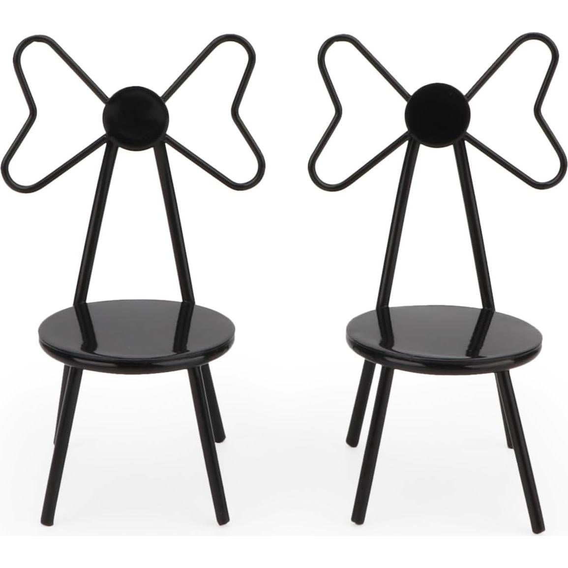 Juego de Sillas Miniatura Cutemini 1:12 Metal Negro (2 Piezas)