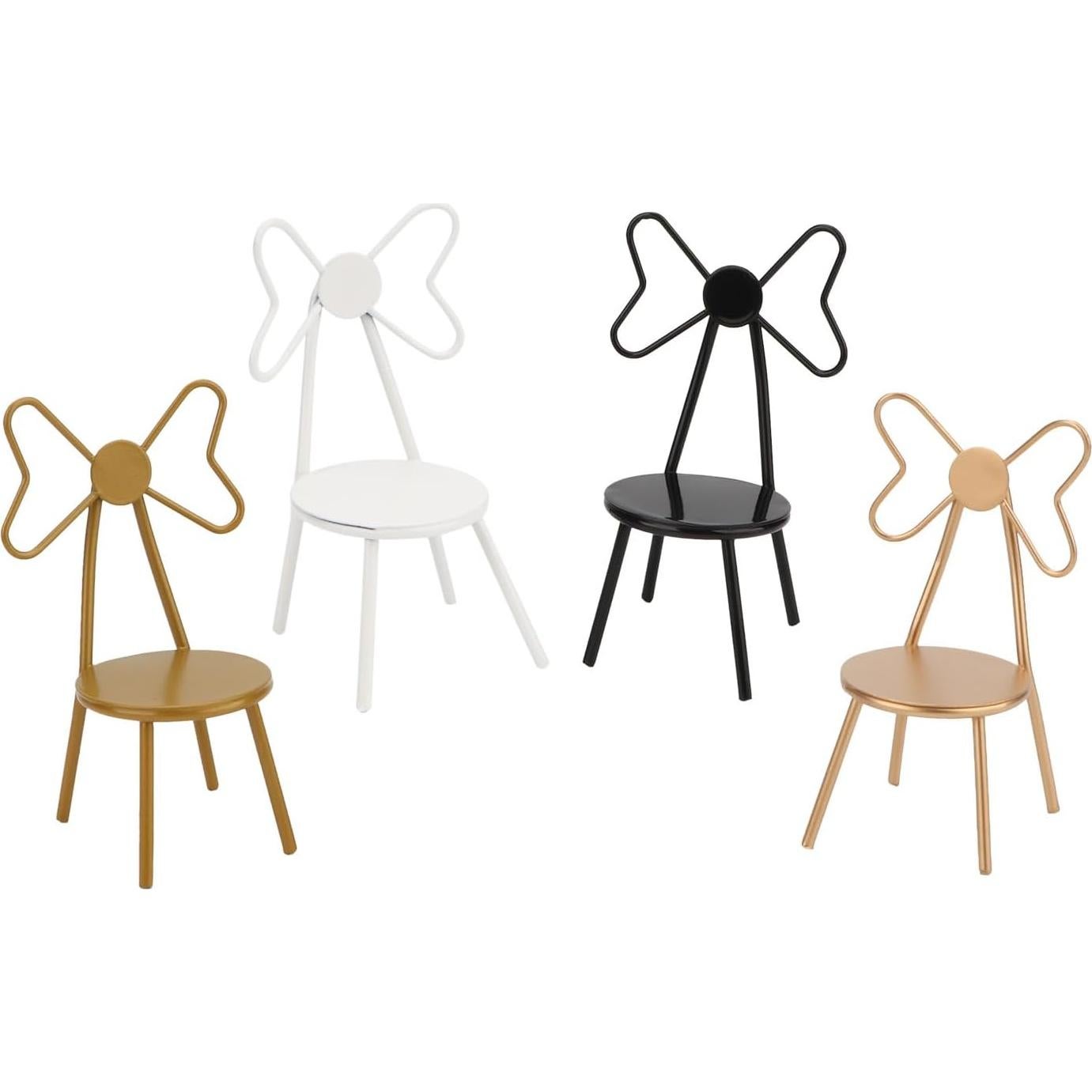 Juego de Sillas Miniatura Cutemini 1:12 Metal Negro (2 Piezas)