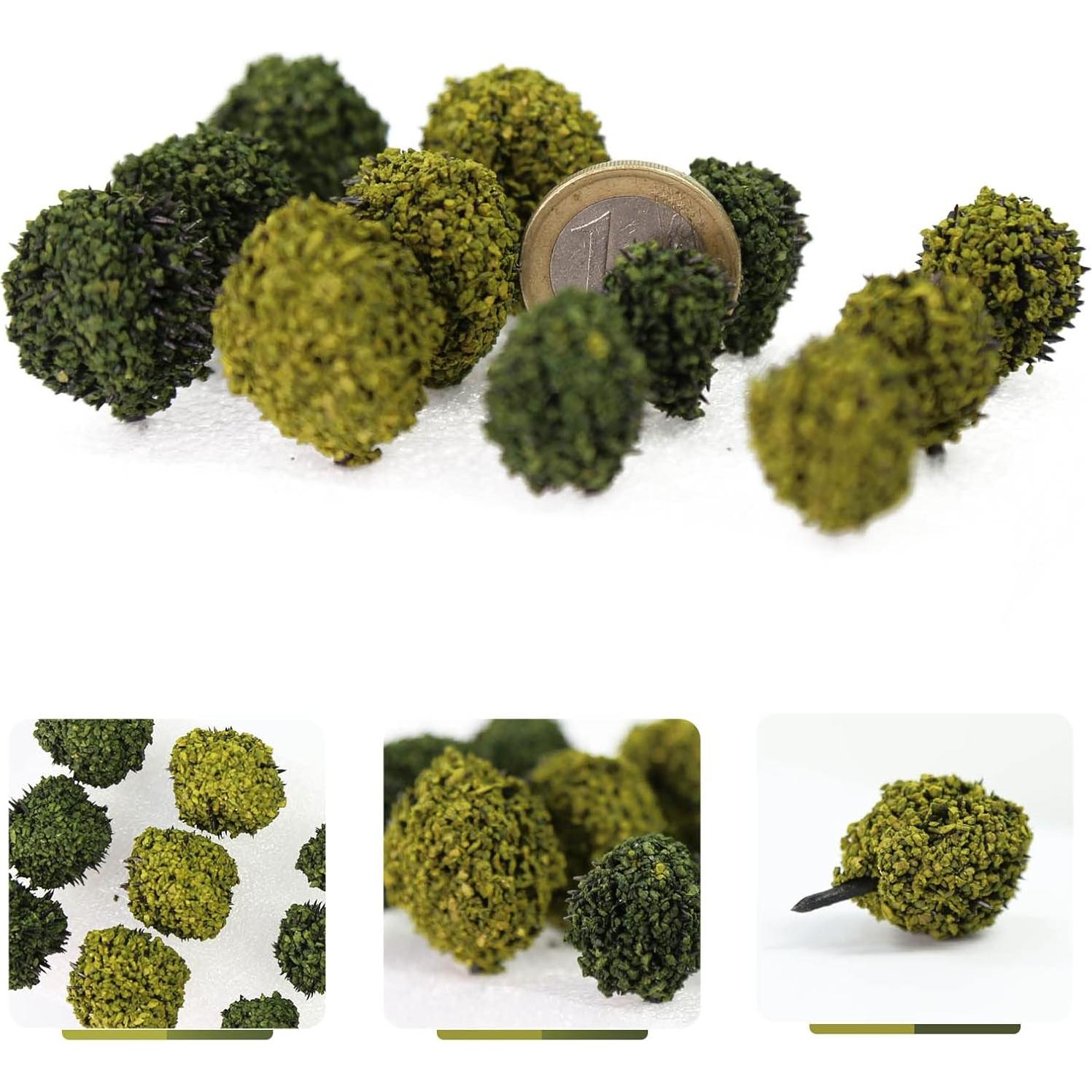 Arbustos Miniatura Evemodel para Juegos de Guerra - 24 Piezas