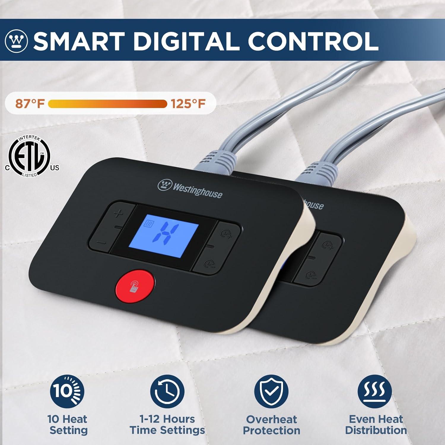 Almohadilla Térmica Queen Size Westinghouse 10 Niveles Calor