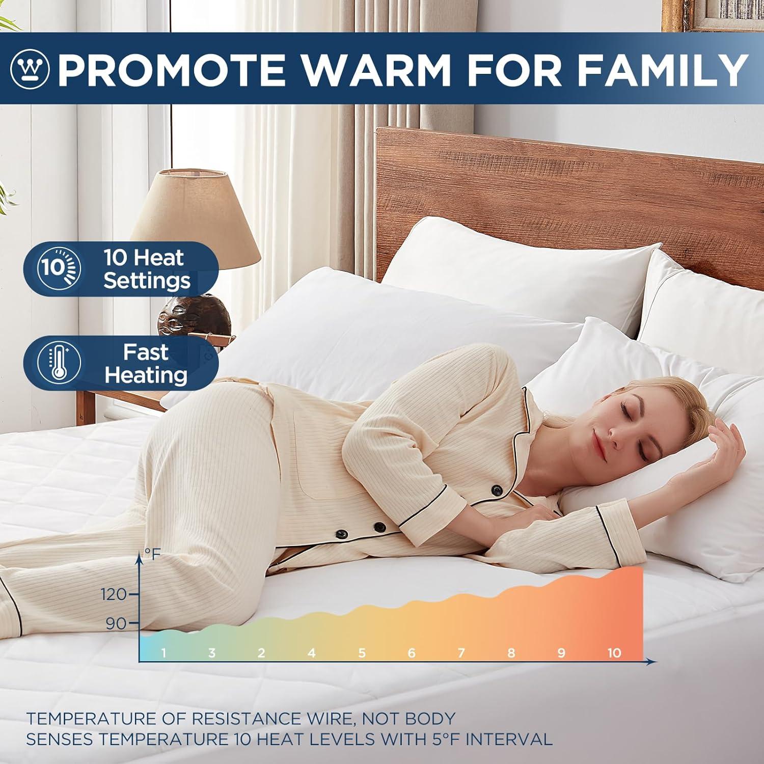 Almohadilla Térmica Queen Size Westinghouse 10 Niveles Calor