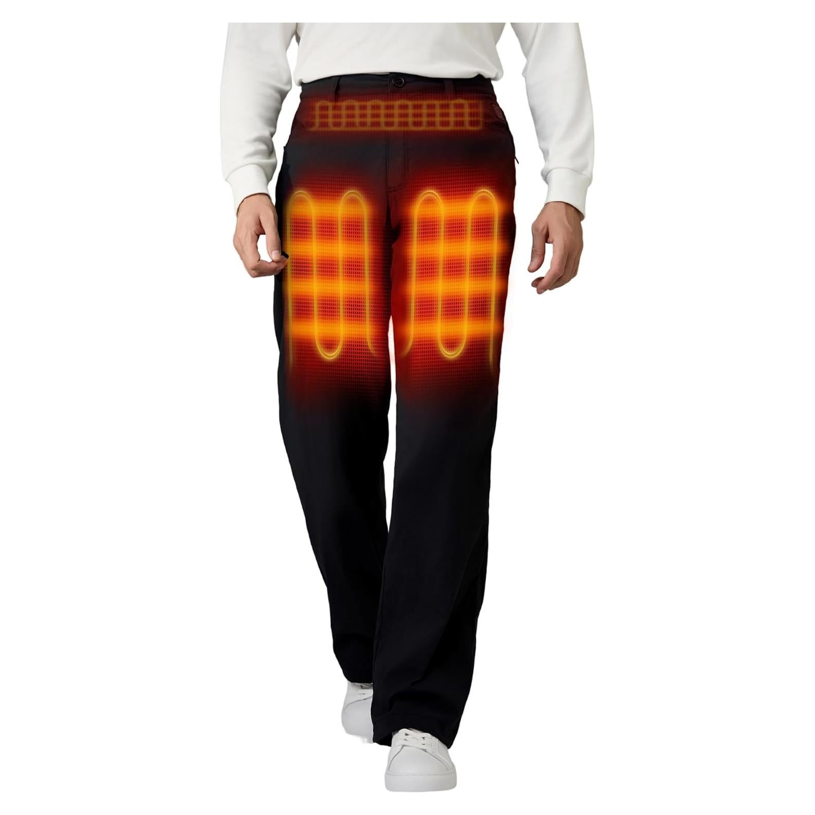 Pantalones Térmicos Casuales Hombre ORORO Forro Polar Negro 34