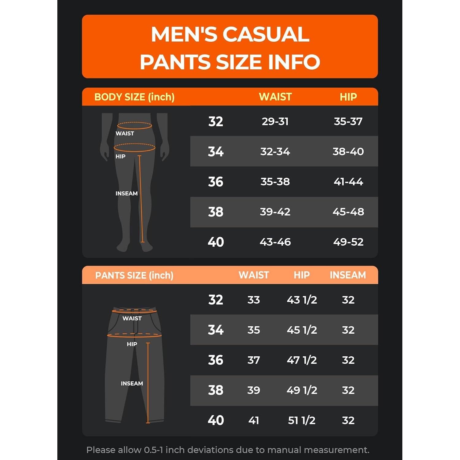 Pantalones Térmicos Casuales Hombre ORORO Forro Polar Negro 34