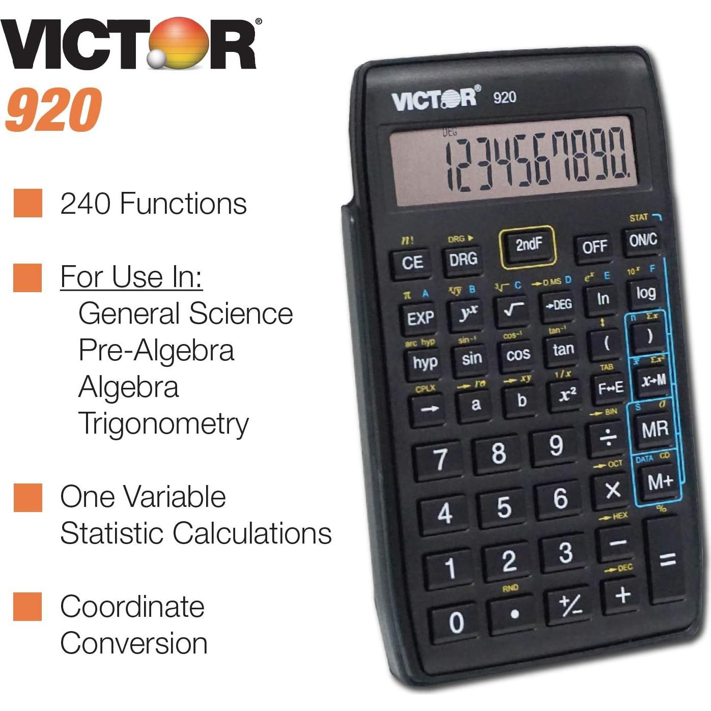 Calculadora Científica Compacta Victor 920 LCD 10 Dígitos