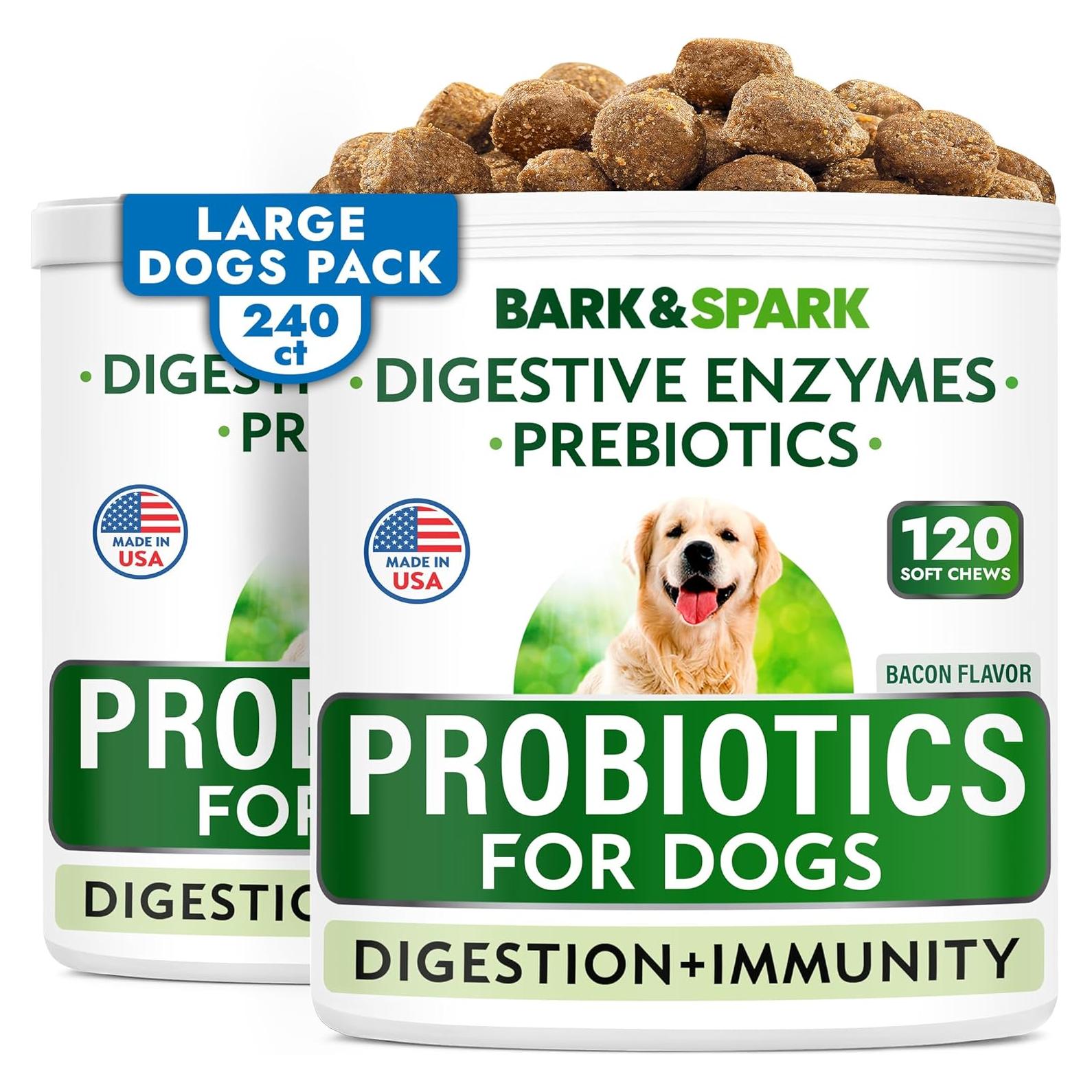 Probioticos para Perros Bark&Spark 240Ct Tocino Salud Digestiva