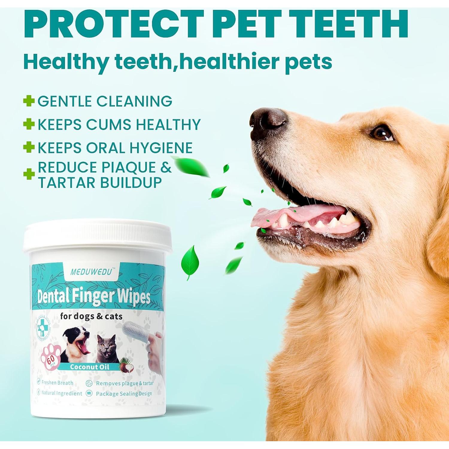 Toallitas Dentales para Mascotas MEDUWEDU 120 Unidades Coco