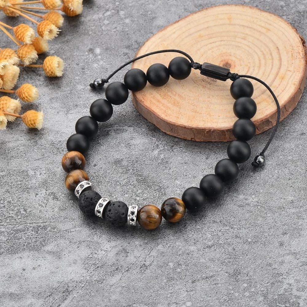 Pulsera Volcánica Mystiqs Difusor Aceite Esencial Unisex