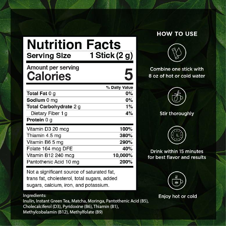 Té Verde Instantáneo VitaCup 10 Sobres con Matcha y Moringa