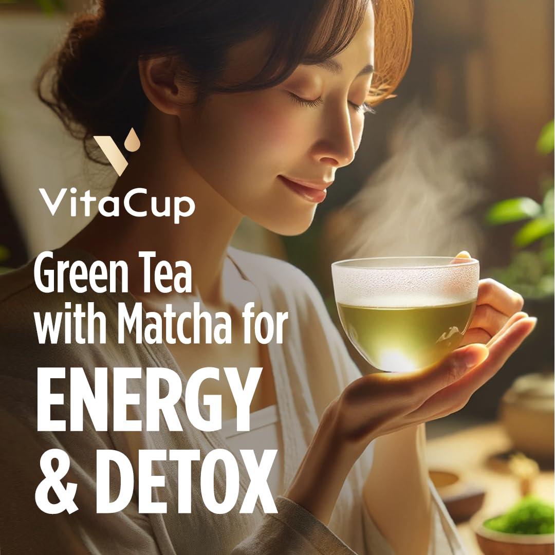 Té Verde Instantáneo VitaCup 10 Sobres con Matcha y Moringa
