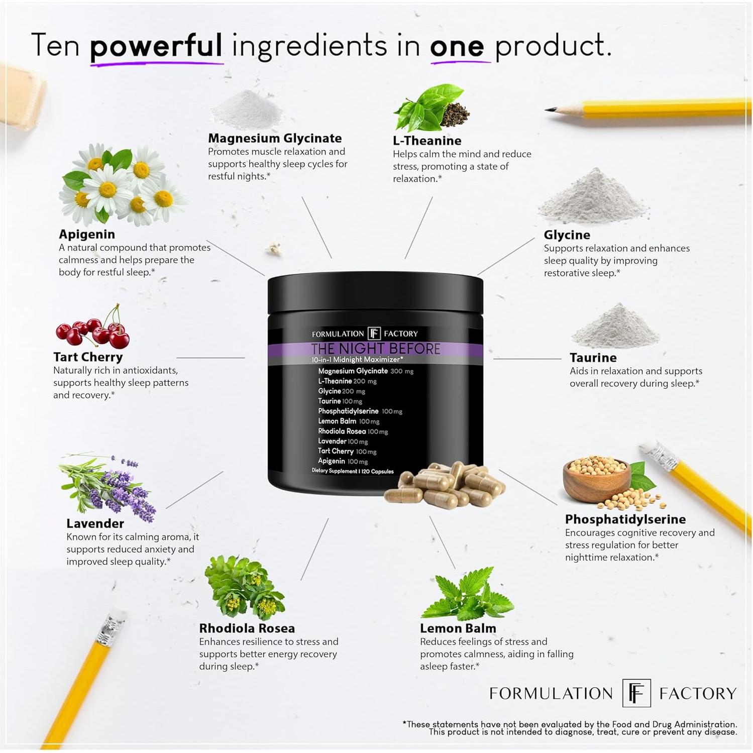 Suplemento para Dormir La Noche Antes 120 Cápsulas