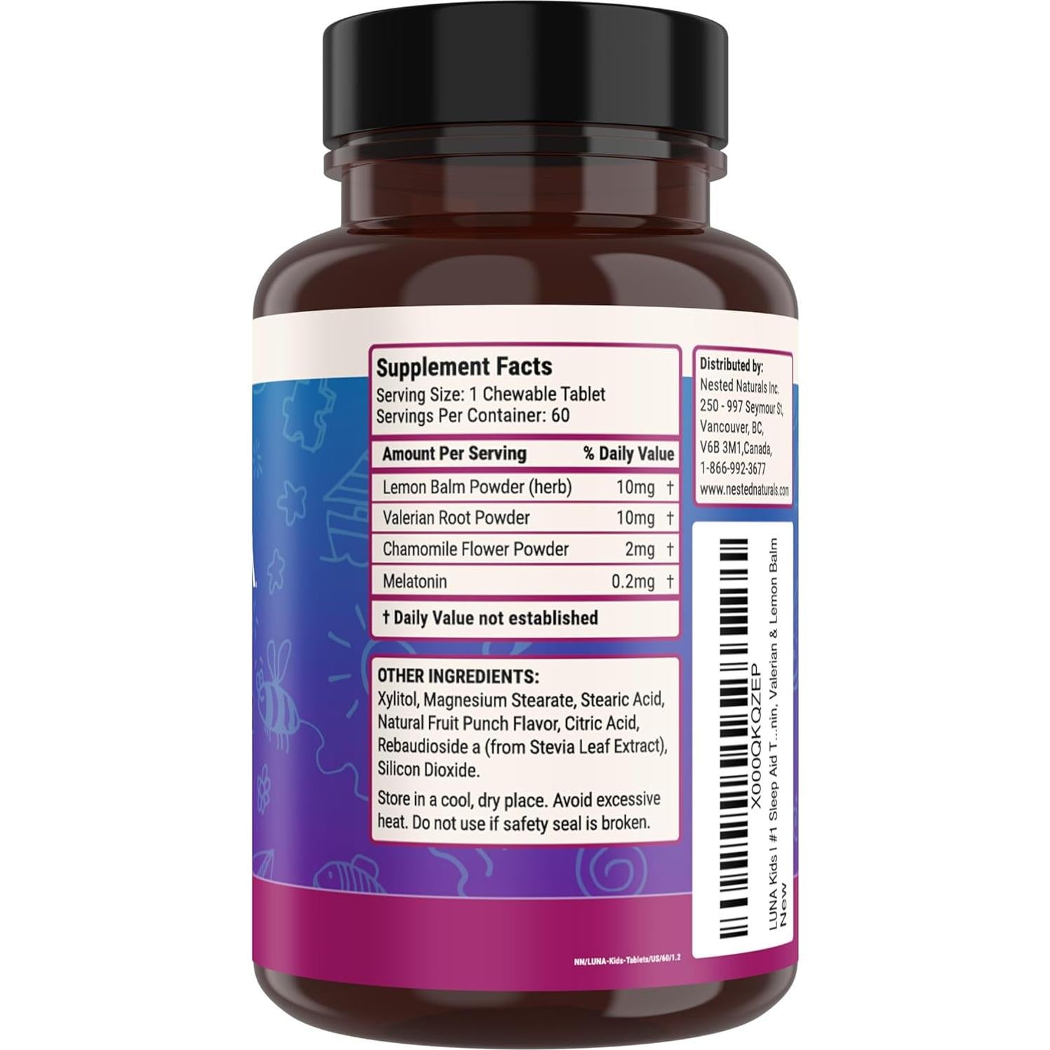 Luna Niños Suplemento Natural para Sueño 120 Tabletas