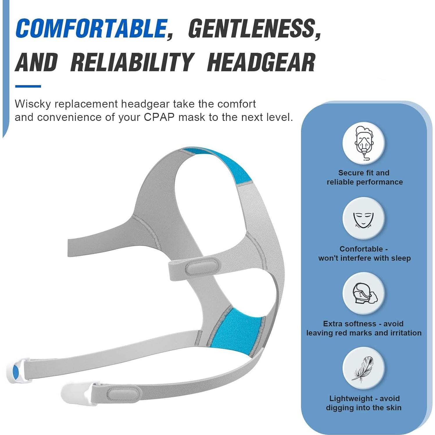 2 Arnés Plush Iduola para Máscara F20 con Clips Magnéticos Mediano