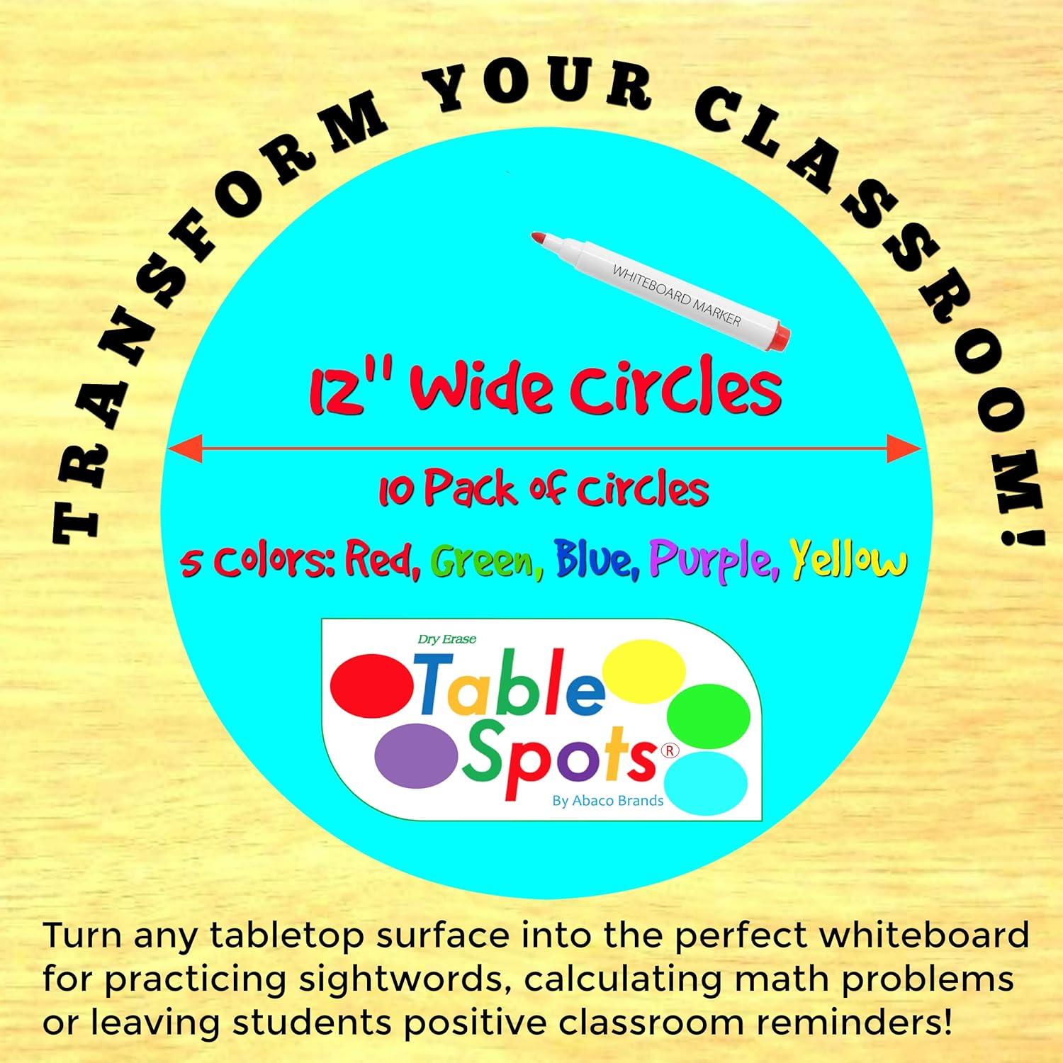 Puntos de Mesa Abaco Brands 10 Círculos Borrado en Seco