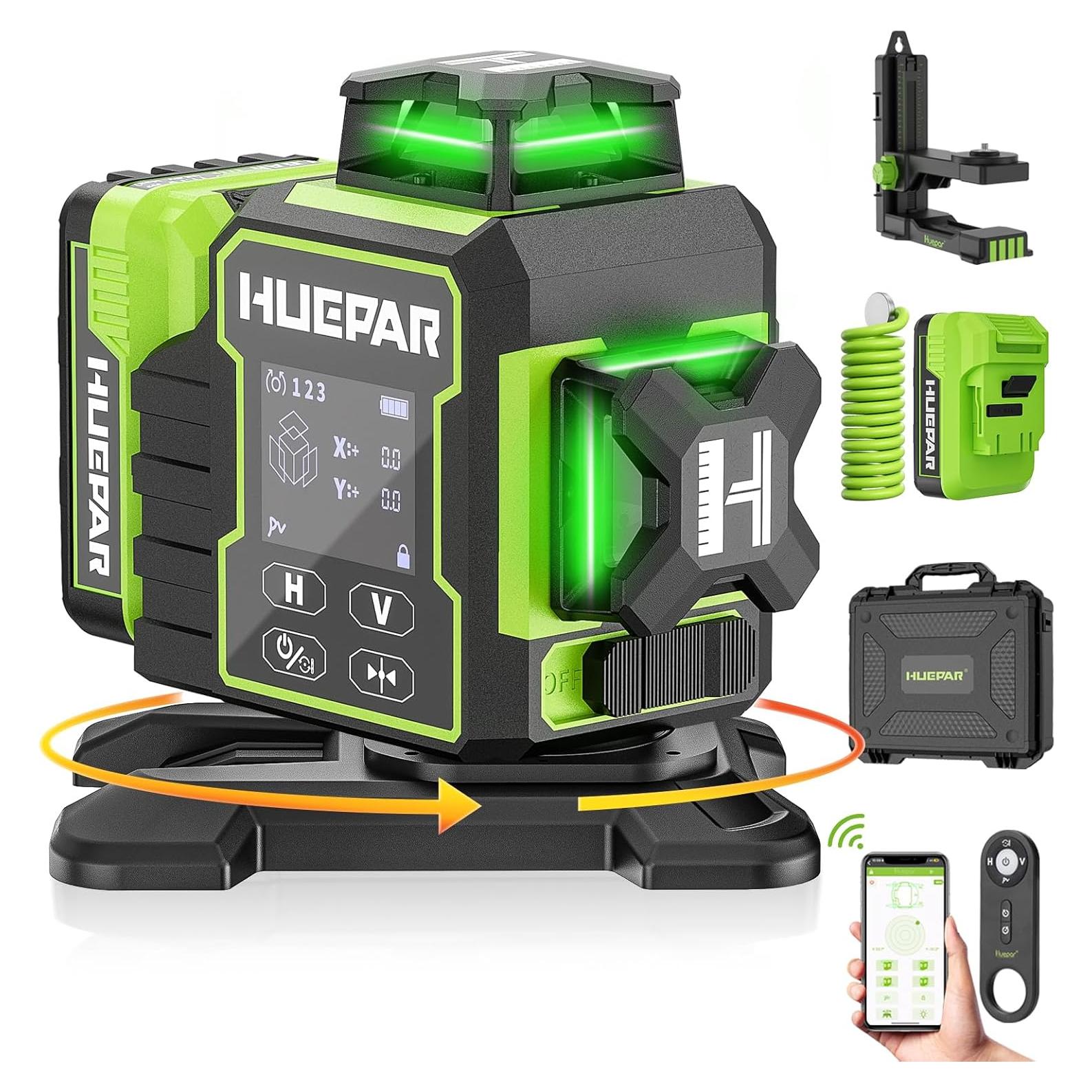 Nivel Láser 3D Autonivelante Huepar W03CG Bluetooth 12 Líneas