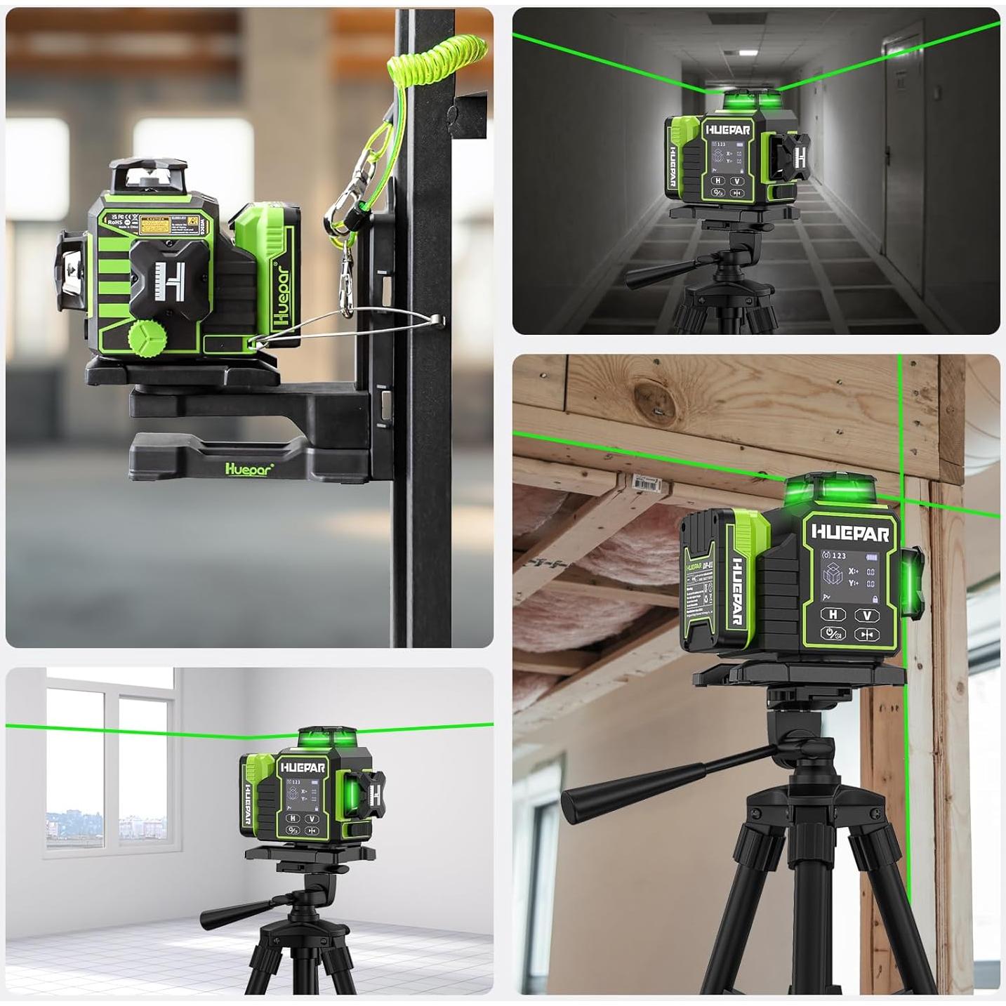 Nivel Láser 3D Autonivelante Huepar W03CG Bluetooth 12 Líneas