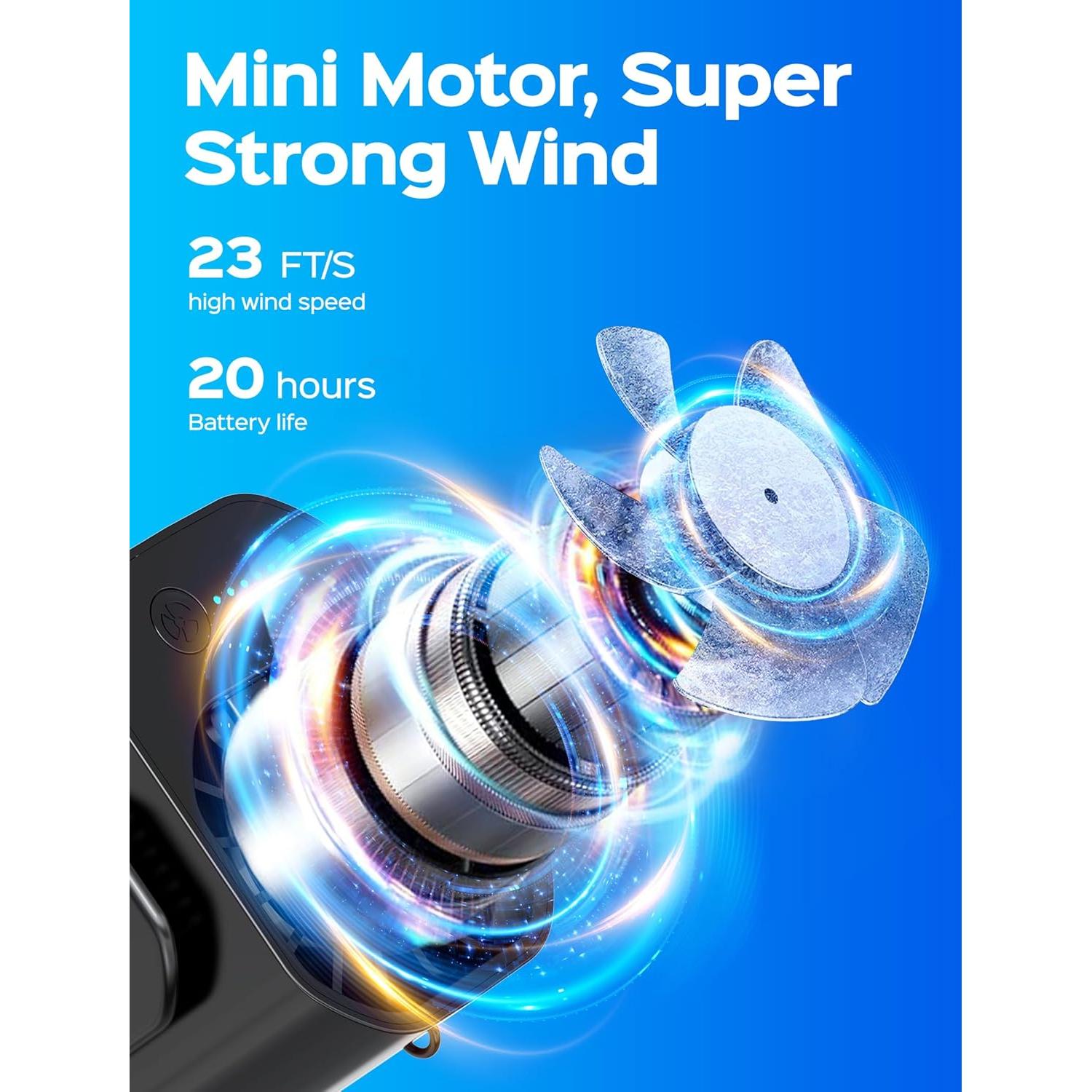 Ventilador Portátil de Clip Chrimeflame B1 Negro 10000RPM