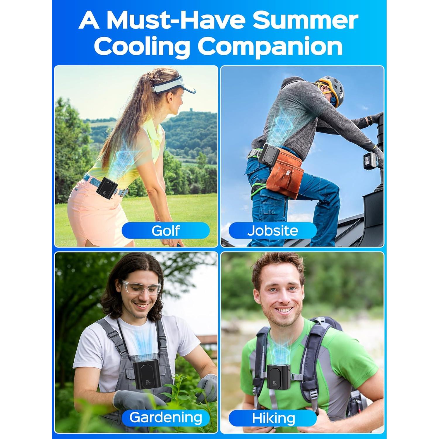 Ventilador Portátil de Clip Chrimeflame B1 Negro 10000RPM