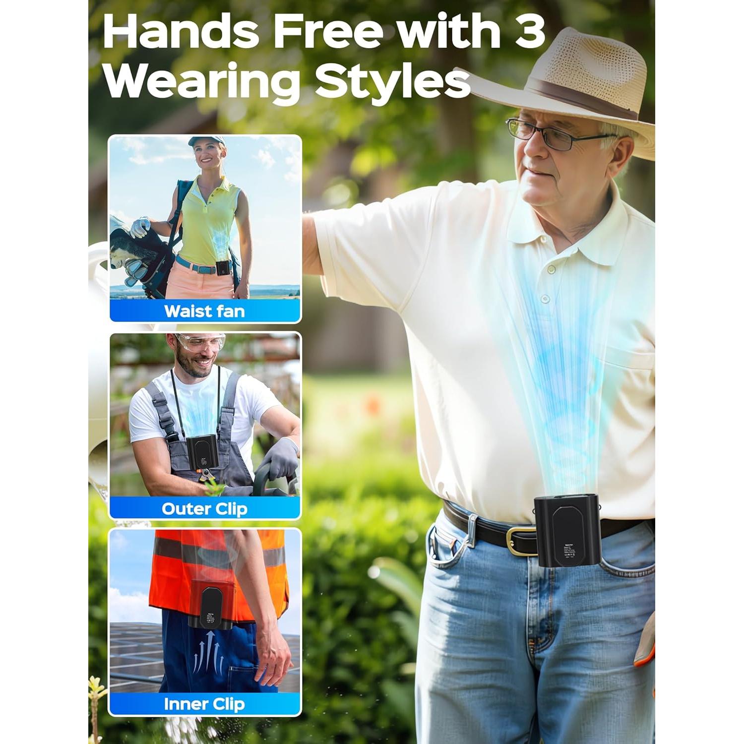 Ventilador Portátil de Clip Chrimeflame B1 Negro 10000RPM