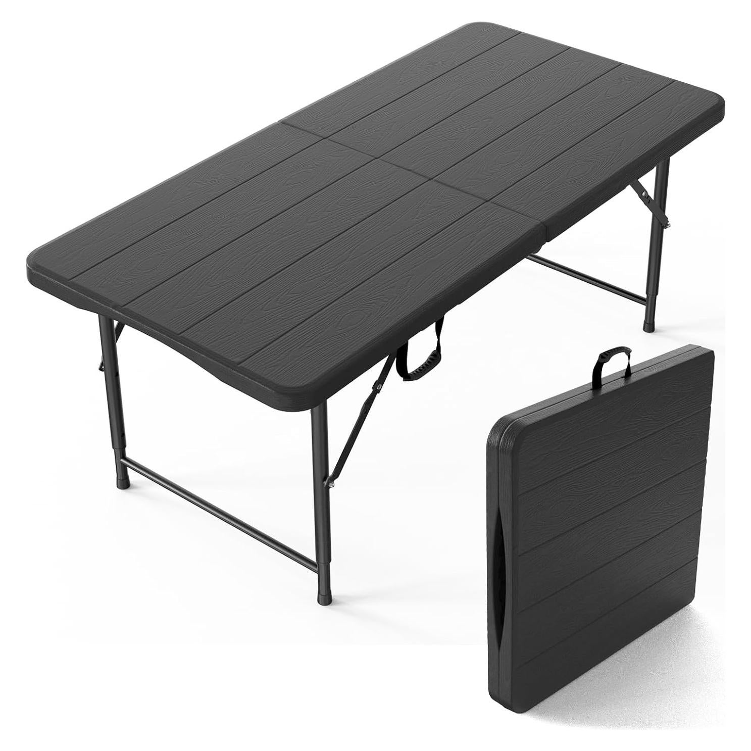 Mesa Plegable VINGLI 4 Pies Ajustable para Camping y Fiestas