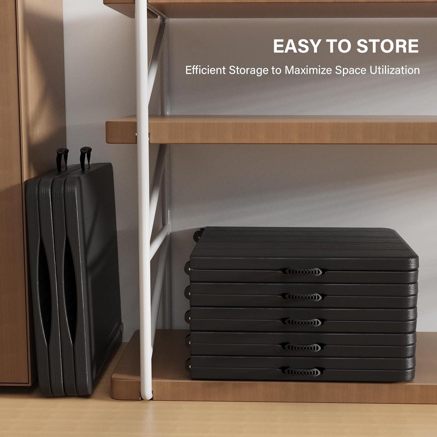 Mesa Plegable VINGLI 4 Pies Ajustable para Camping y Fiestas