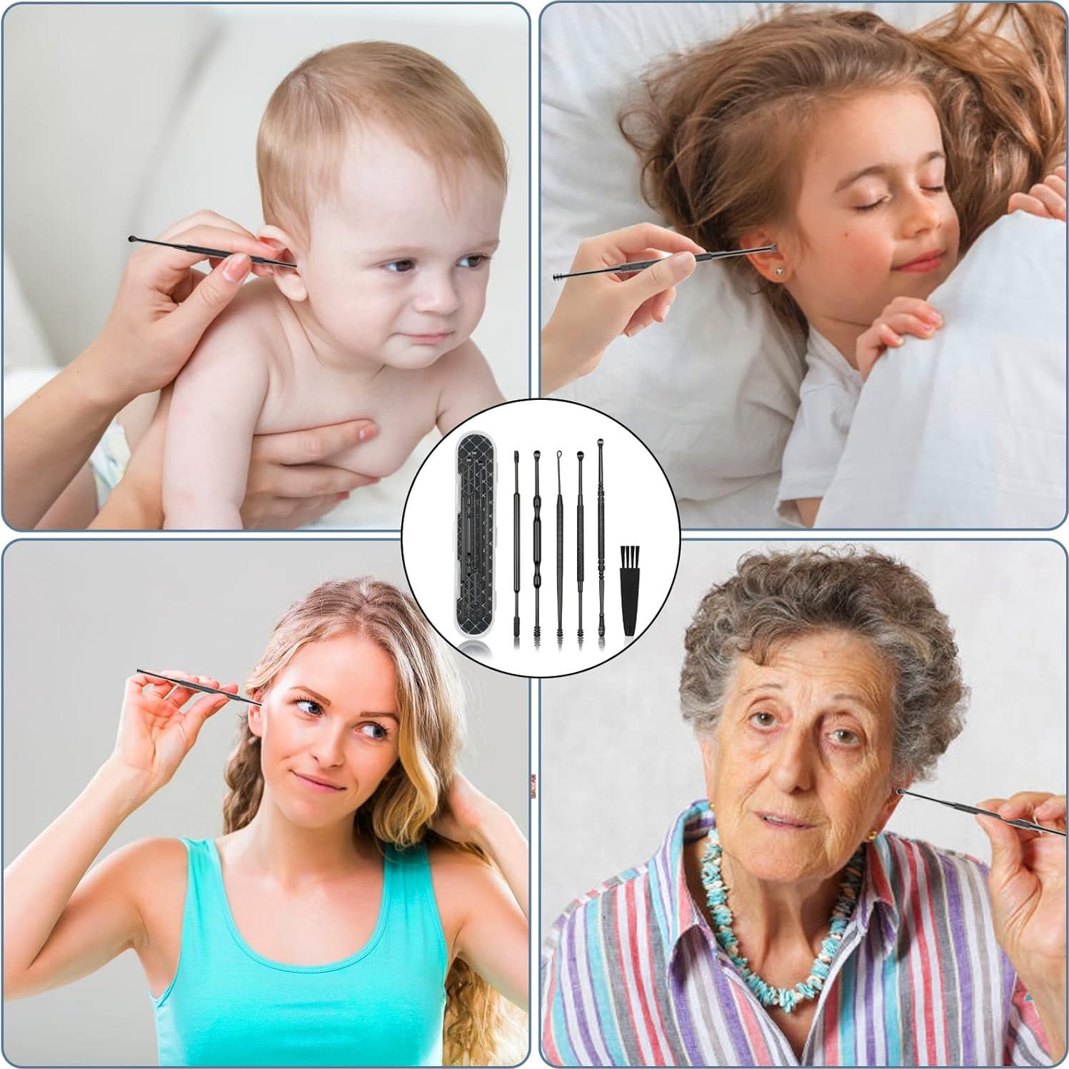 Kit de Eliminación de Cerumen Hion 6 Piezas Acero Inoxidable